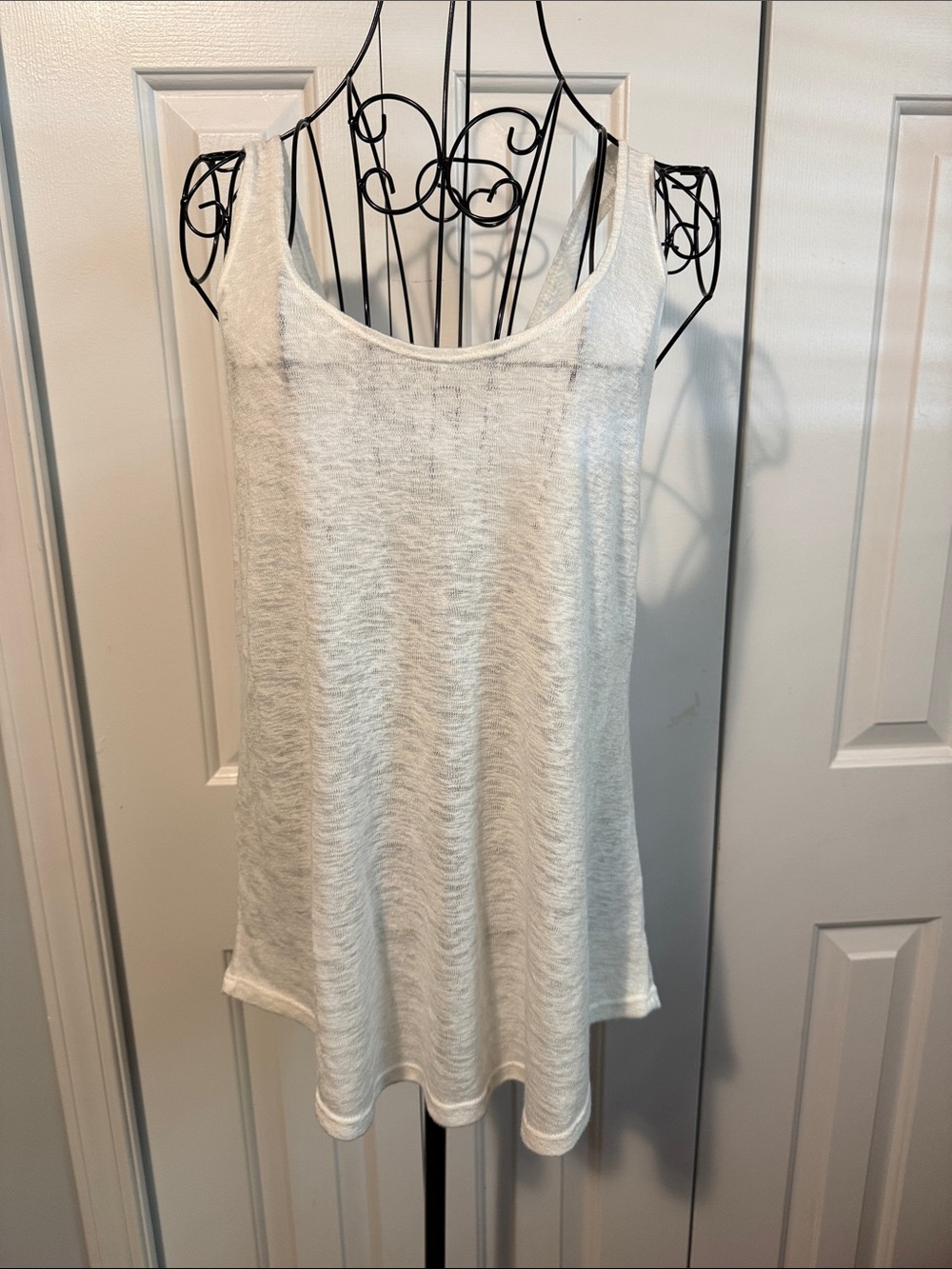 White Sleeveless Knit Tank Top - Women's Casual Layering Tee